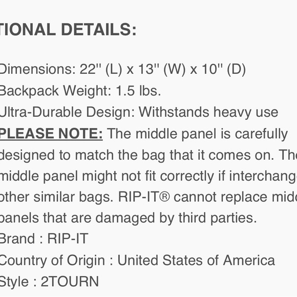 Rip it Tournament 2 Softball 🥎 Backpack Extra Large Holds 4 Bats - Picture 14 of 16